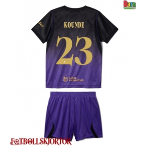 Barcelona Jules Kounde #23 Borta Kläder Barn 2026-27 Kortärmad (+ Korta byxor)